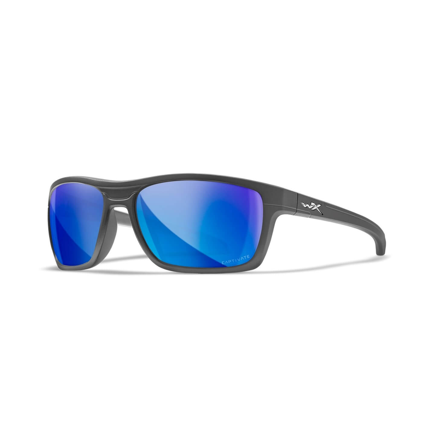 Wiley X Kingpin Captivate Pol Blue Mirror /Matte Graphite Frame