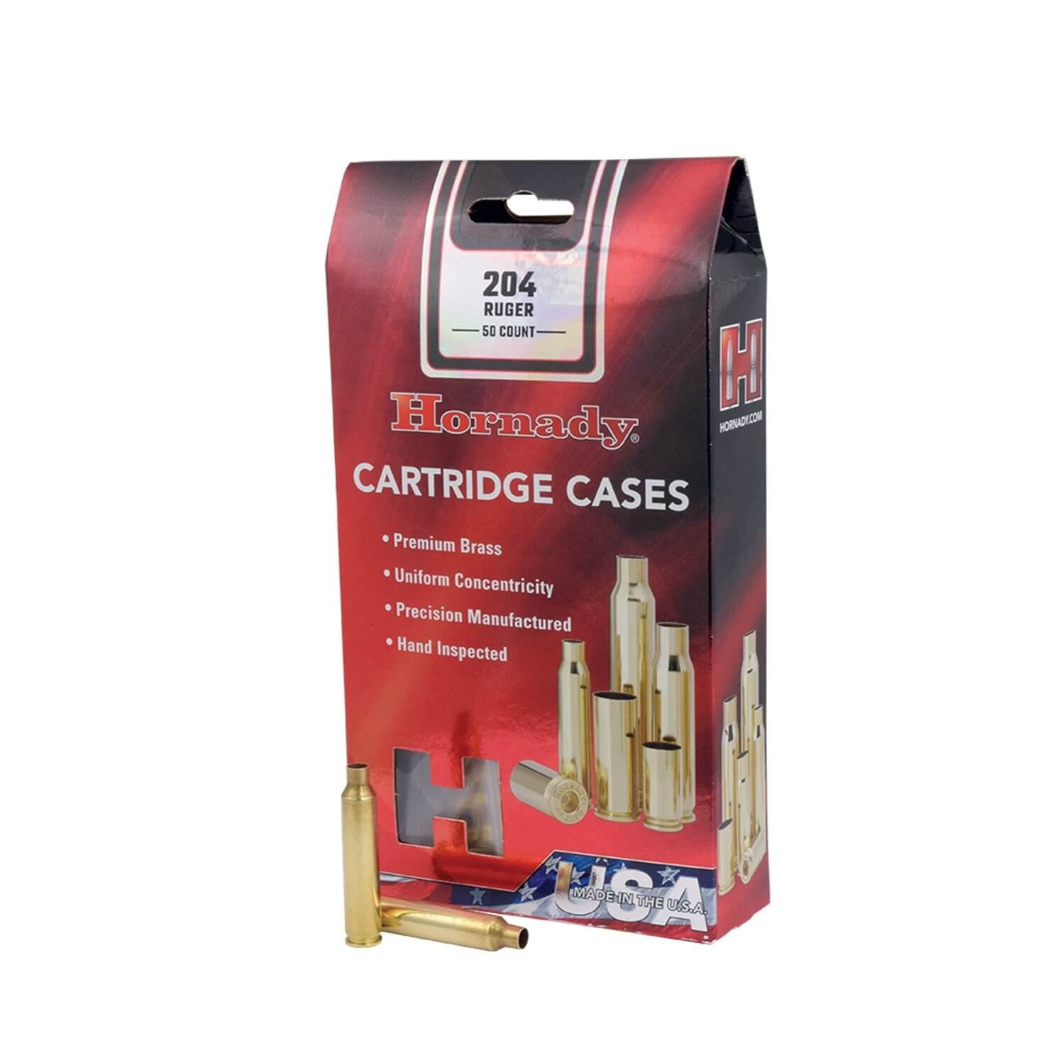 Hornady 204 Ruger Unprimed Brass, 50 Rds