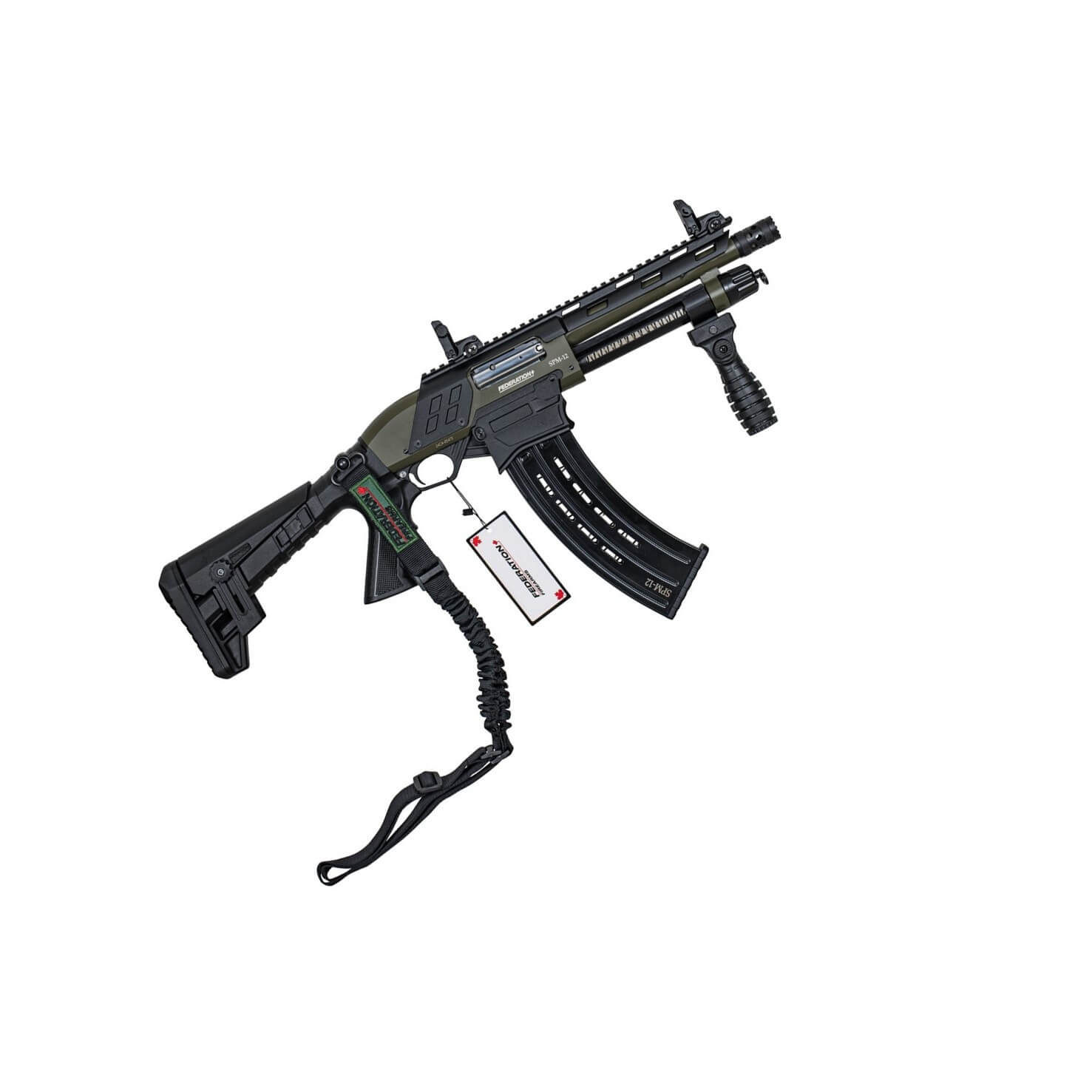 Federation Firearms SPM-12 9″ Shorty, 12ga 3″ Magazine-Fed Pump Action Shotgun
