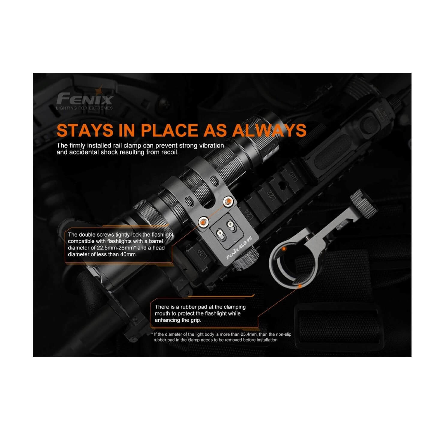Fenix Tactical Light Picatinny Rail Mount ALG-15