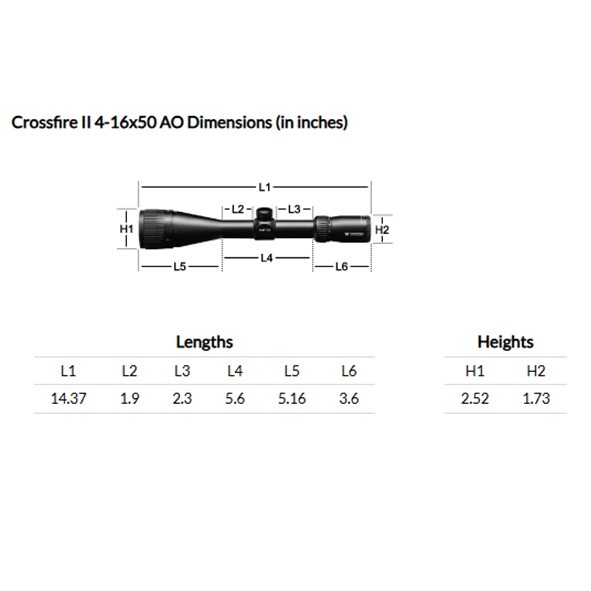 Vortex Crossfire II 4-16x50 AO Riflescope (30mm) BDC