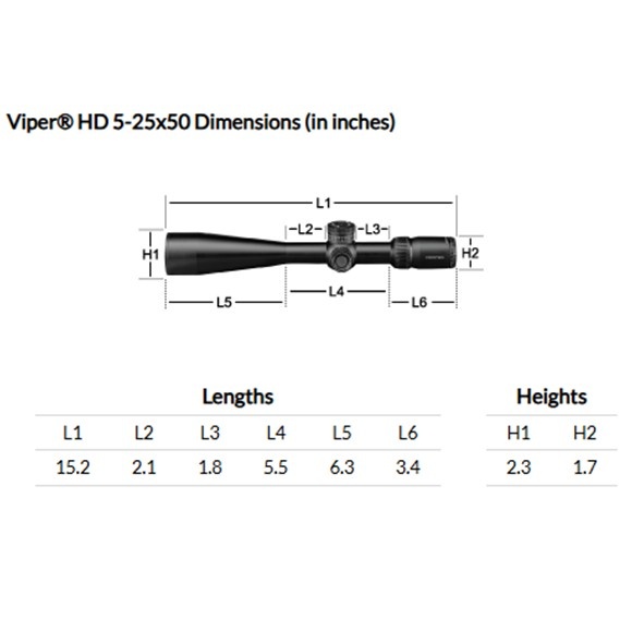 Vortex Viper HD 5-25x50 SFP VMR-3 MOA Riflescope