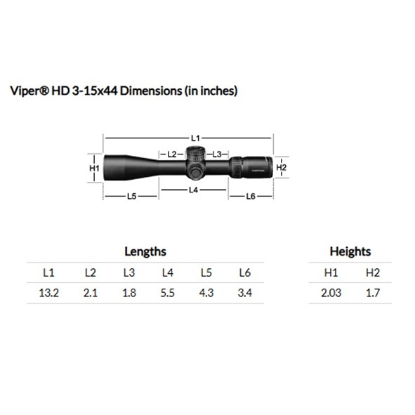 Vortex Viper HD 3-15x44 SFP Dead-Hold MOA Riflescope