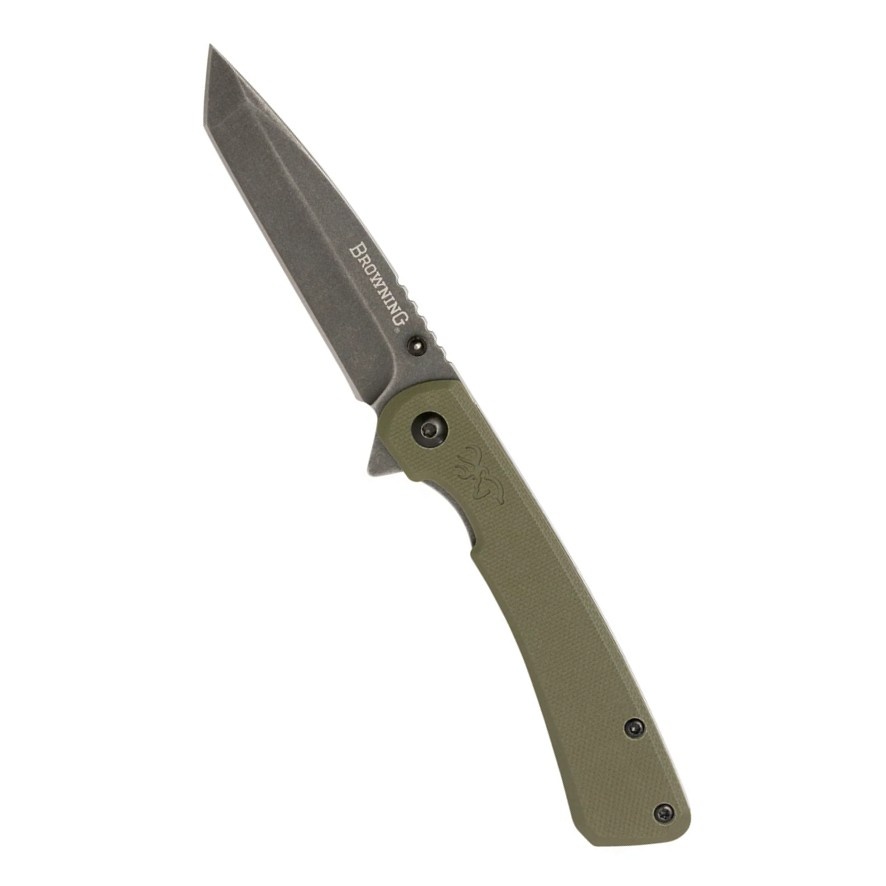 Branded Rock Folder Tanto - OD Green G10