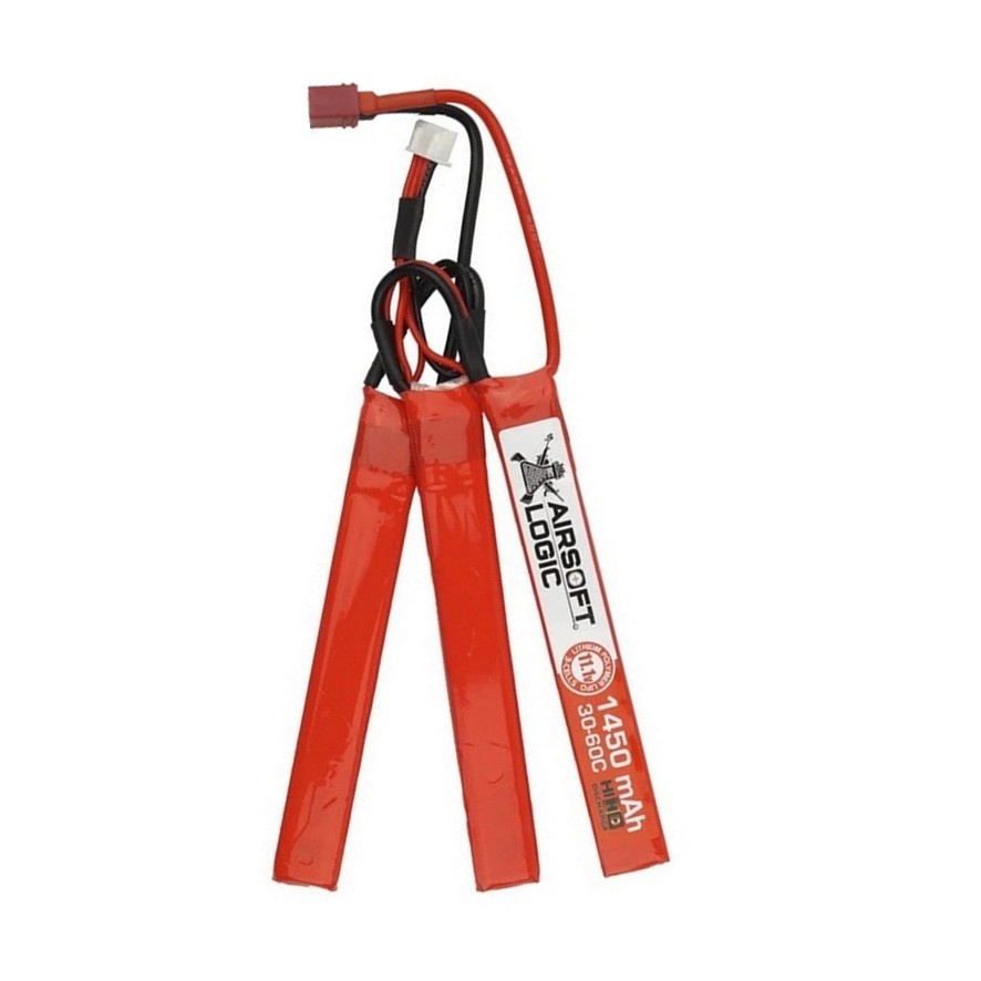 Airsoft Logic 11.1V Li-po Battery 1450maH (Triplet) High Discharge DEAN CONNECTOR