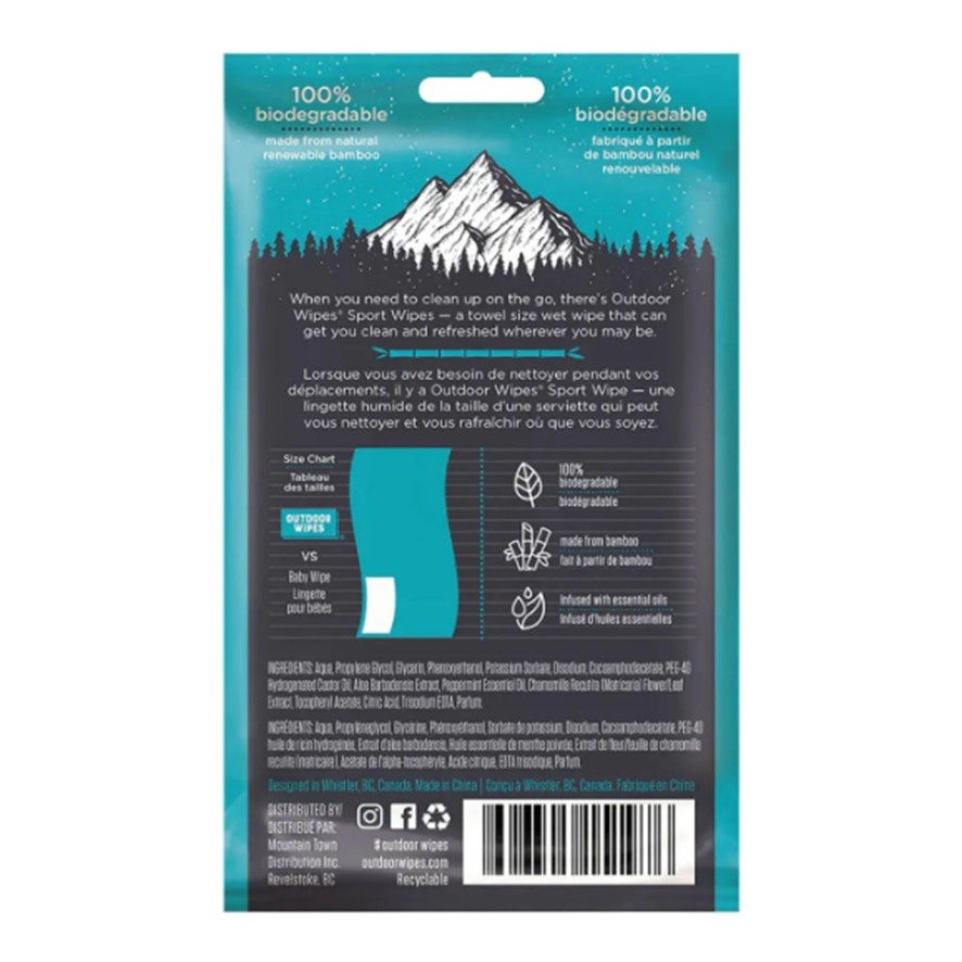 Outdoor Wipes XL Sport Wipes Peppermint