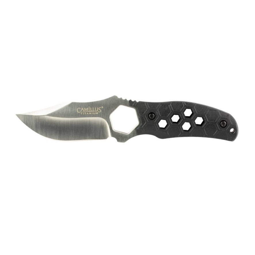 Camillus Comb Black 7.25" Fixed Blade Knife