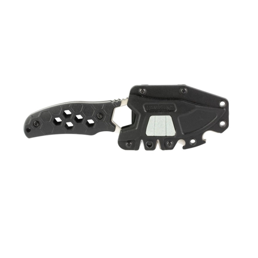 Camillus Comb Black 7.25" Fixed Blade Knife