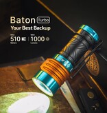 Olight Baton Turbo Compact EDC Flashlight with 510m Long-Range Beam