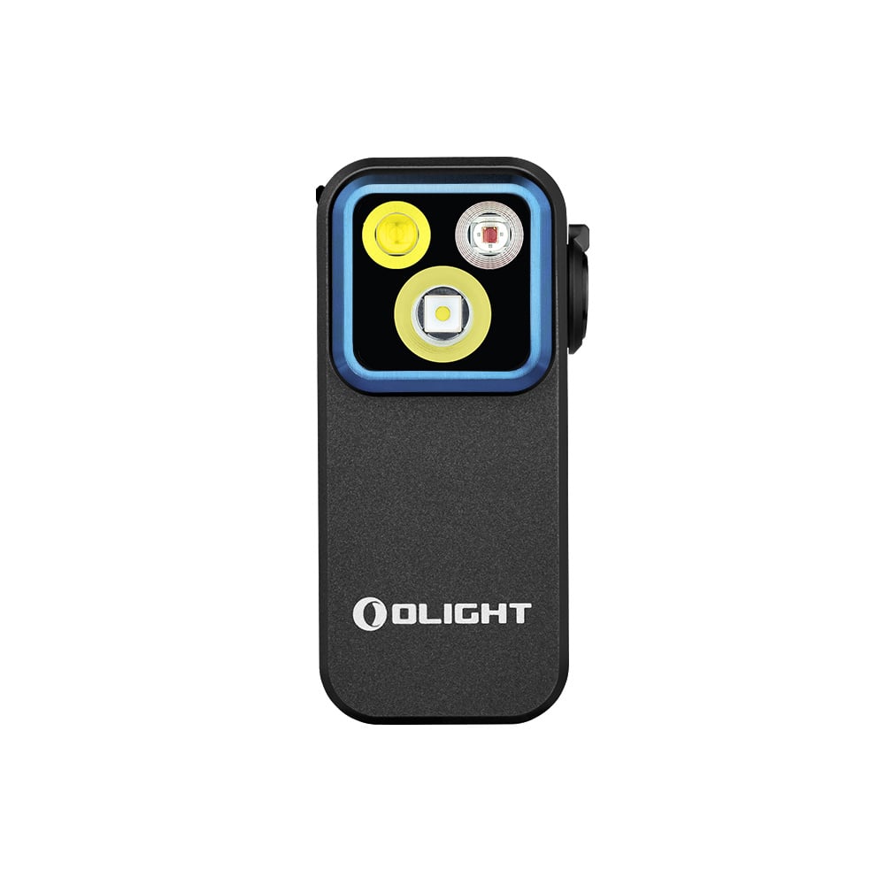 Olight Oclip Pro Clip on Flashlight with Floodlight Spotlight and Red Light- Black