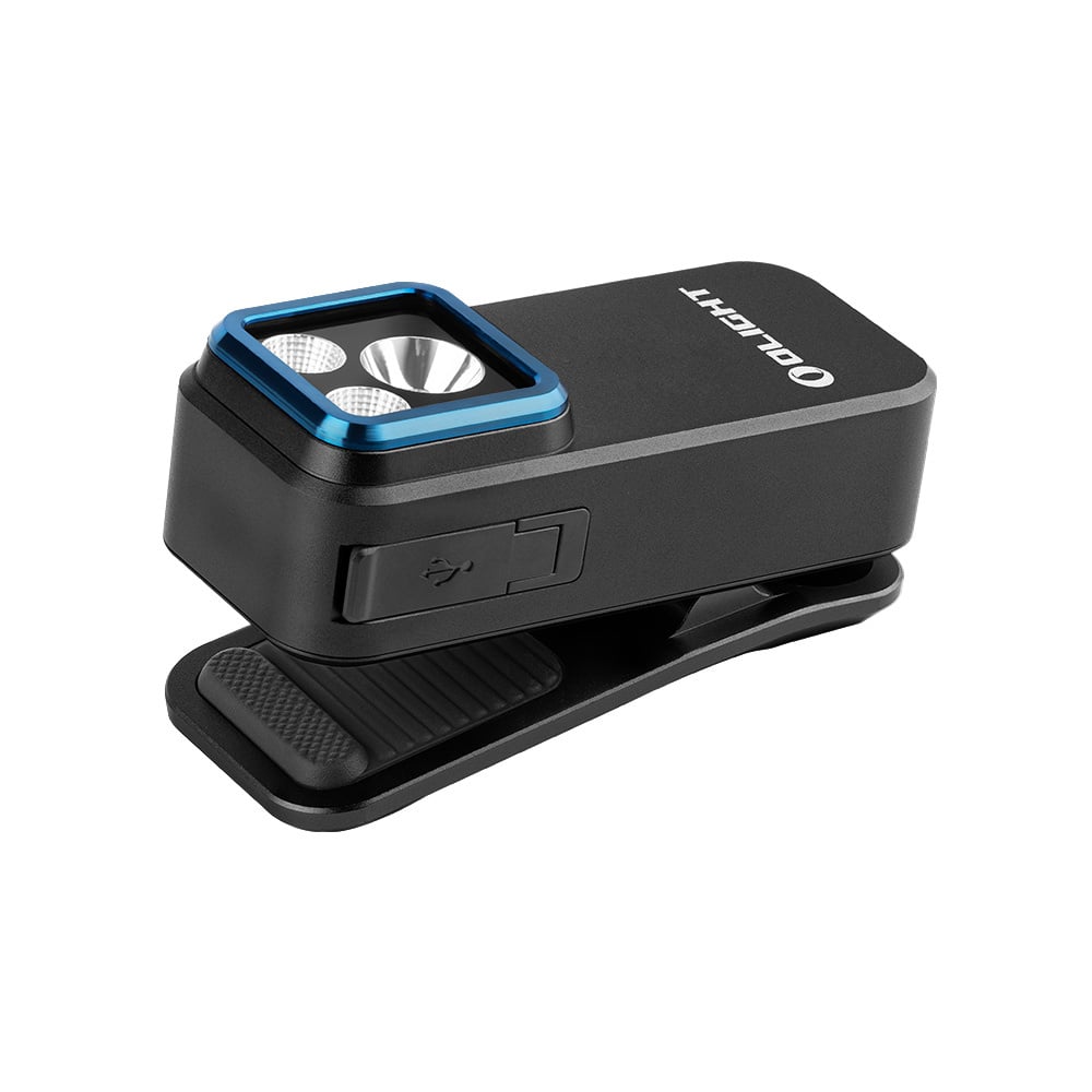 Olight Oclip Pro Clip on Flashlight with Floodlight Spotlight and Red Light- Black