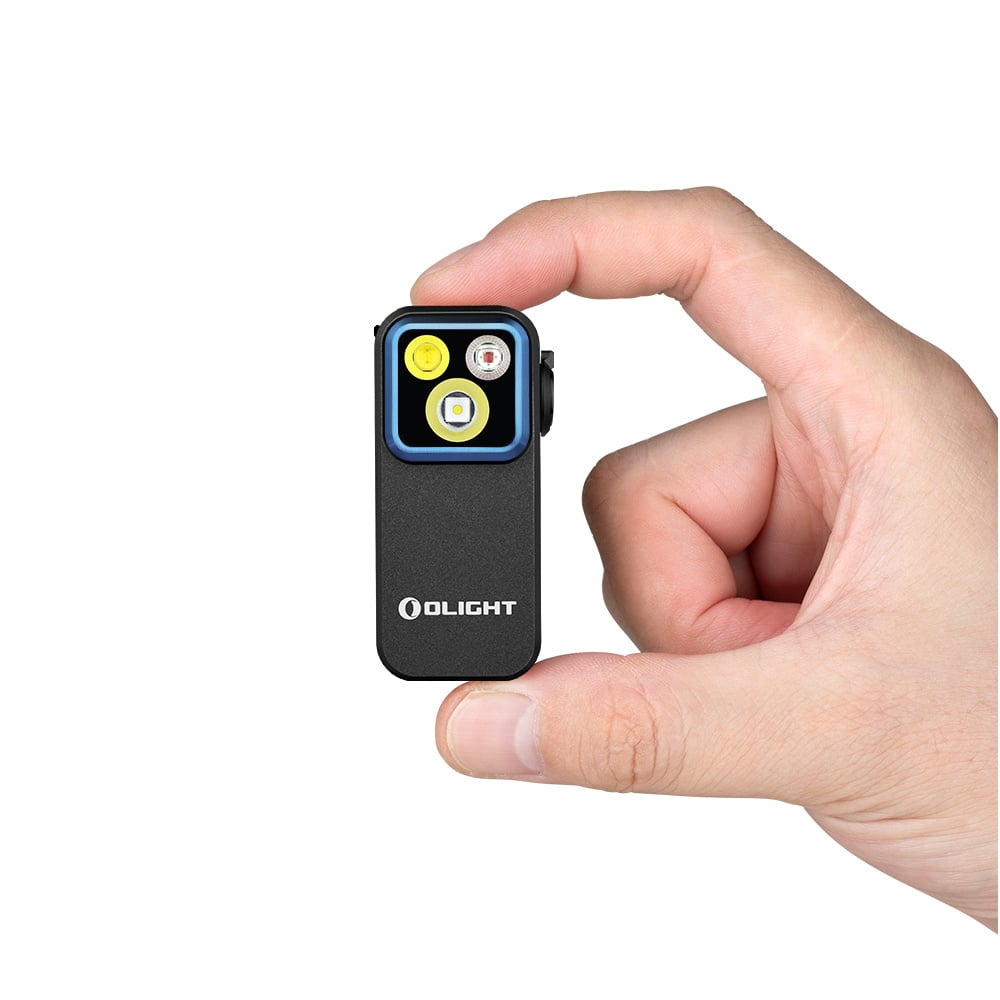 Olight Oclip Pro Clip on Flashlight with Floodlight Spotlight and Red Light- Black
