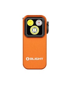 Oclip PRO Clip on Flashlight with Floodlight Spotlight and Red Light- Orange