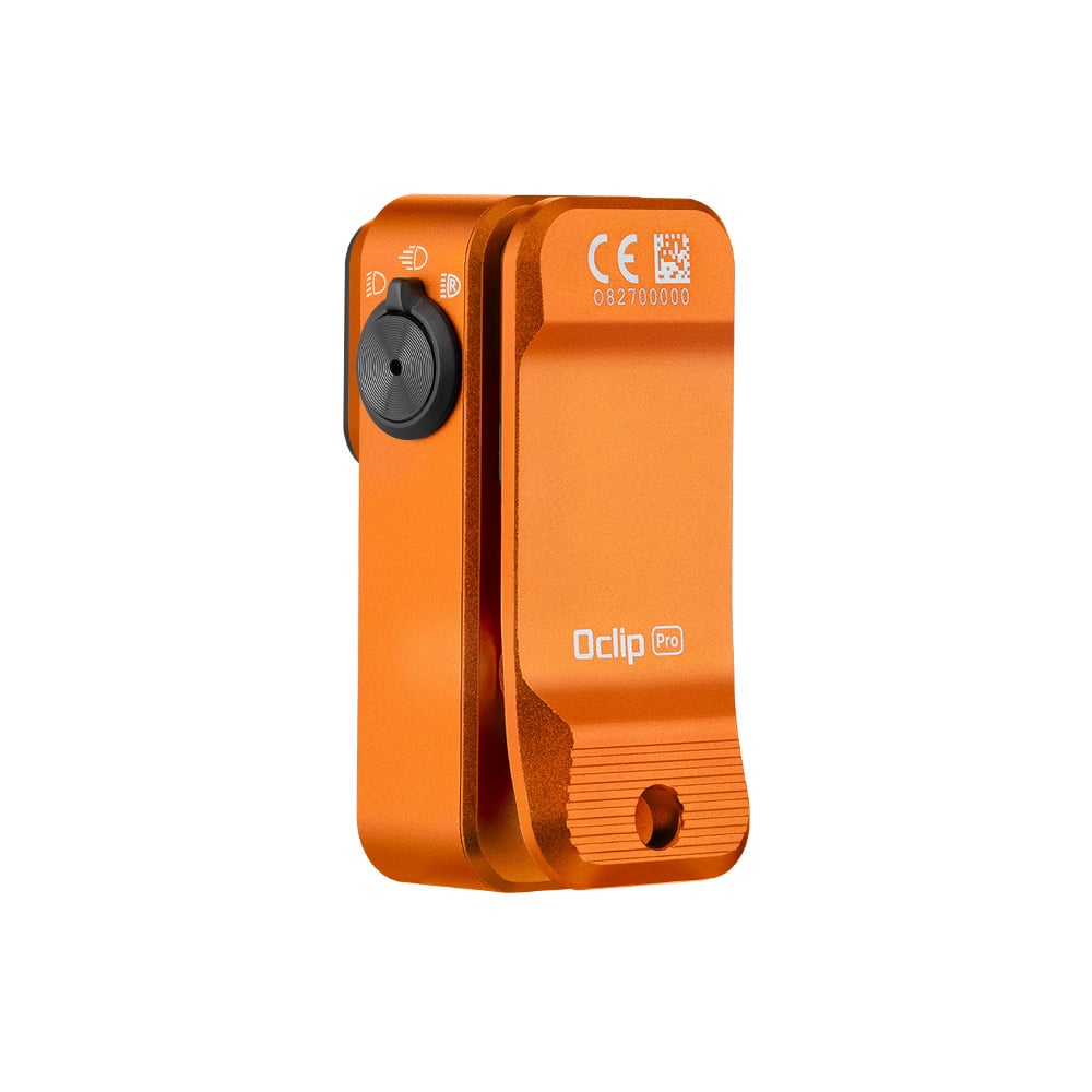 Olight Oclip Pro Clip on Flashlight with Floodlight Spotlight and Red Light- Orange