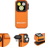 Olight Oclip Pro Clip on Flashlight with Floodlight Spotlight and Red Light- Orange