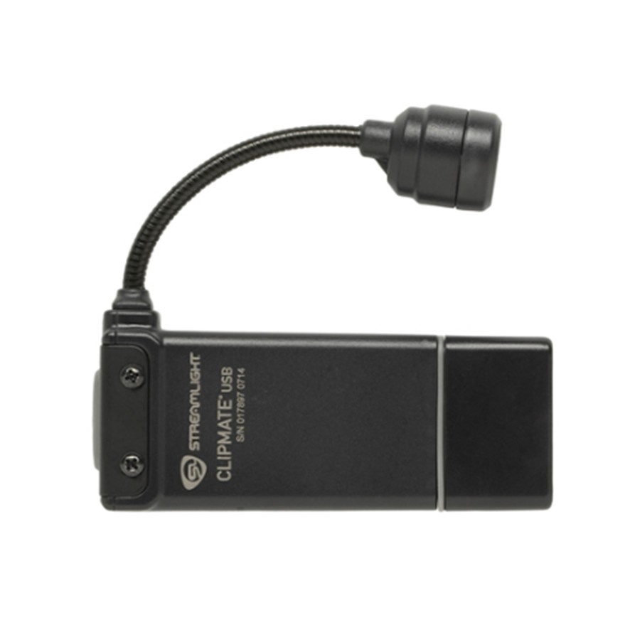 CLIPMATE USB Clip Light - Black with White and Red LEDs