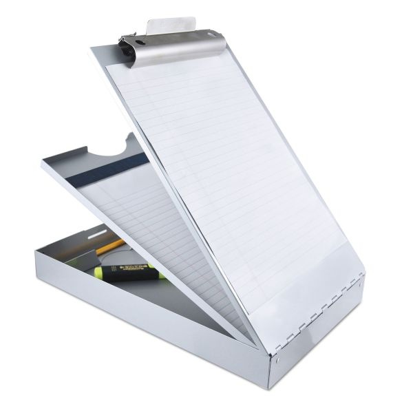 Westcott E-17002 00 Aluminium Form Holder Box, A4, With Storage Compartment And Clipboard, Top Opening - View #4