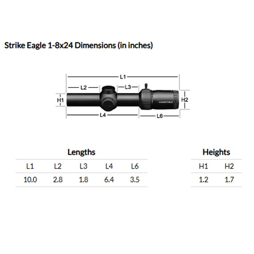 Vortex Strike Eagle 1-8x24 Riflescope with AR-BDC3