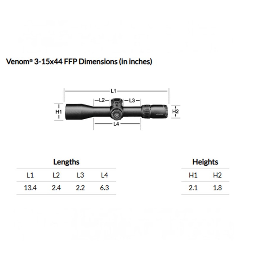 Vortex Venom 3-15x44 FFP Riflescope EBR-7C MOA