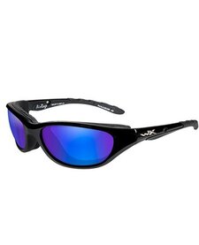 AirRage Shooting Glasses with Polarized Blue Mirror Lens and Gloss Black Frame