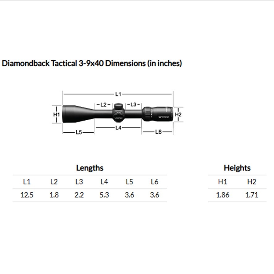 Vortex Diamondback Tactical 3-9x40 Riflescope with VMR-1