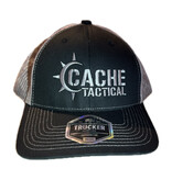 Outdoor Cap Cache Tactical Trucker Hat - Black/Charcoal w/ Silver Thread