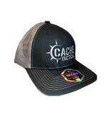 Outdoor Cap Cache Tactical Trucker Hat - Black/Charcoal w/ Silver Thread