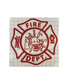 Red Fire Dept Window Decal - 6"x6"