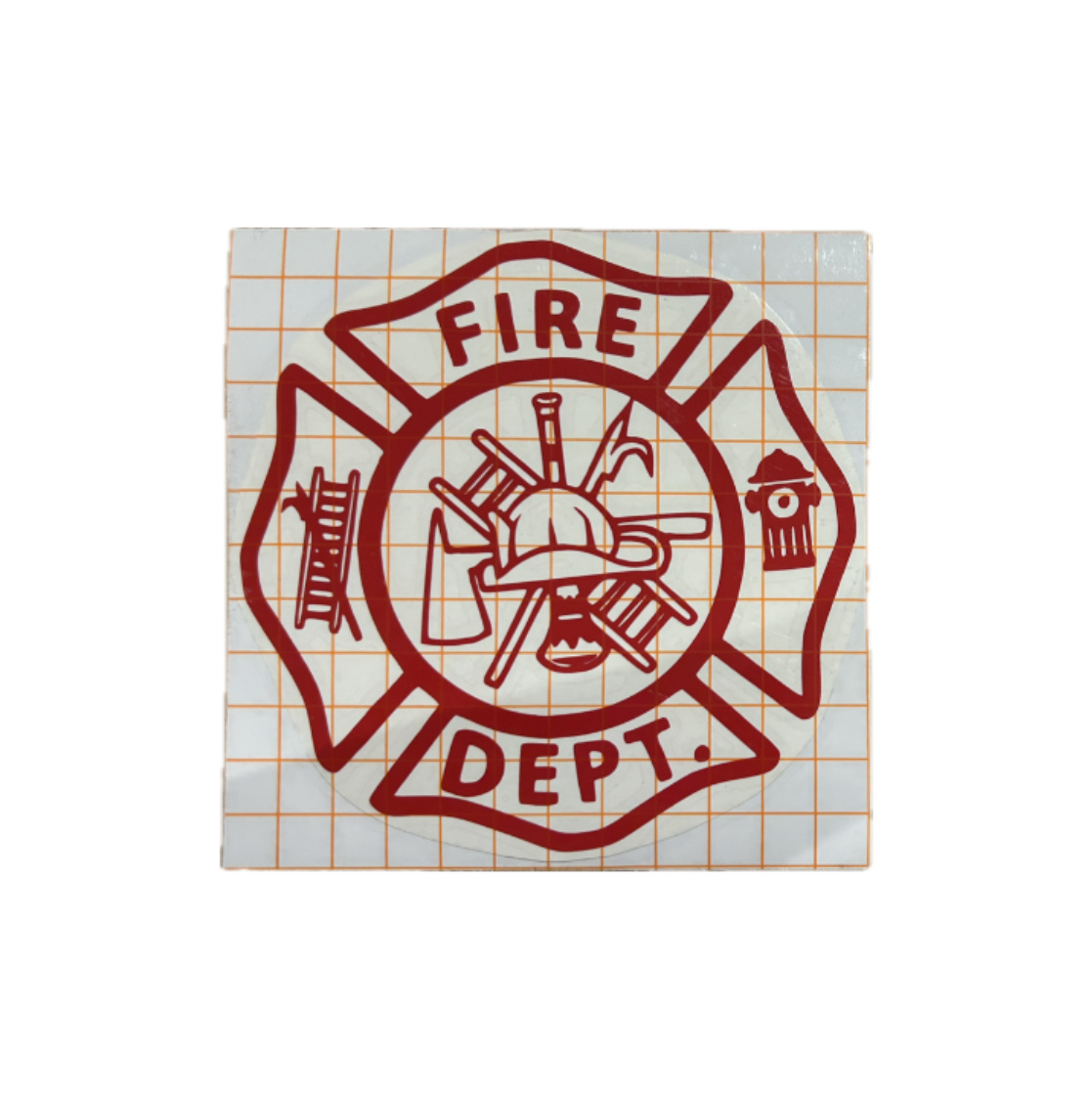 Cache Tactical Red Fire Dept Window Decal - 6"x6"