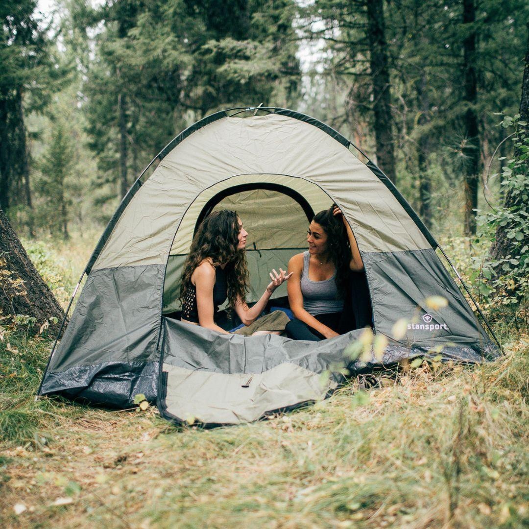 Stansport Trophy Hunter Tent  7Ft X 7Ft X 54" , Dark Olive / Tan