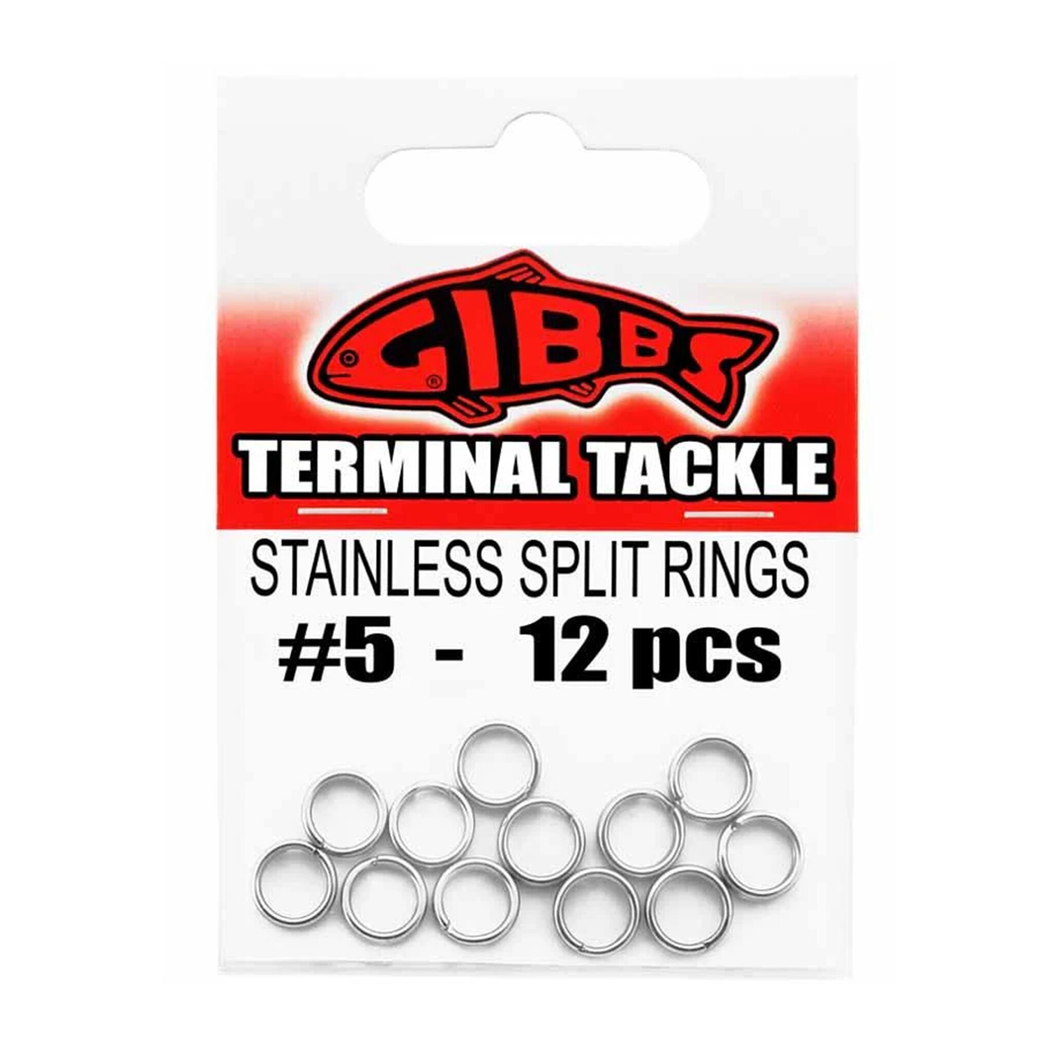 Gibbs Delta Stainless Split Rings, #5, 12pc