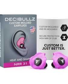 Custom Molded Earplugs, 31dB, Remoldable