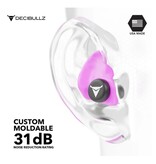 Decibullz Custom Molded Earplugs, 31dB, Remoldable