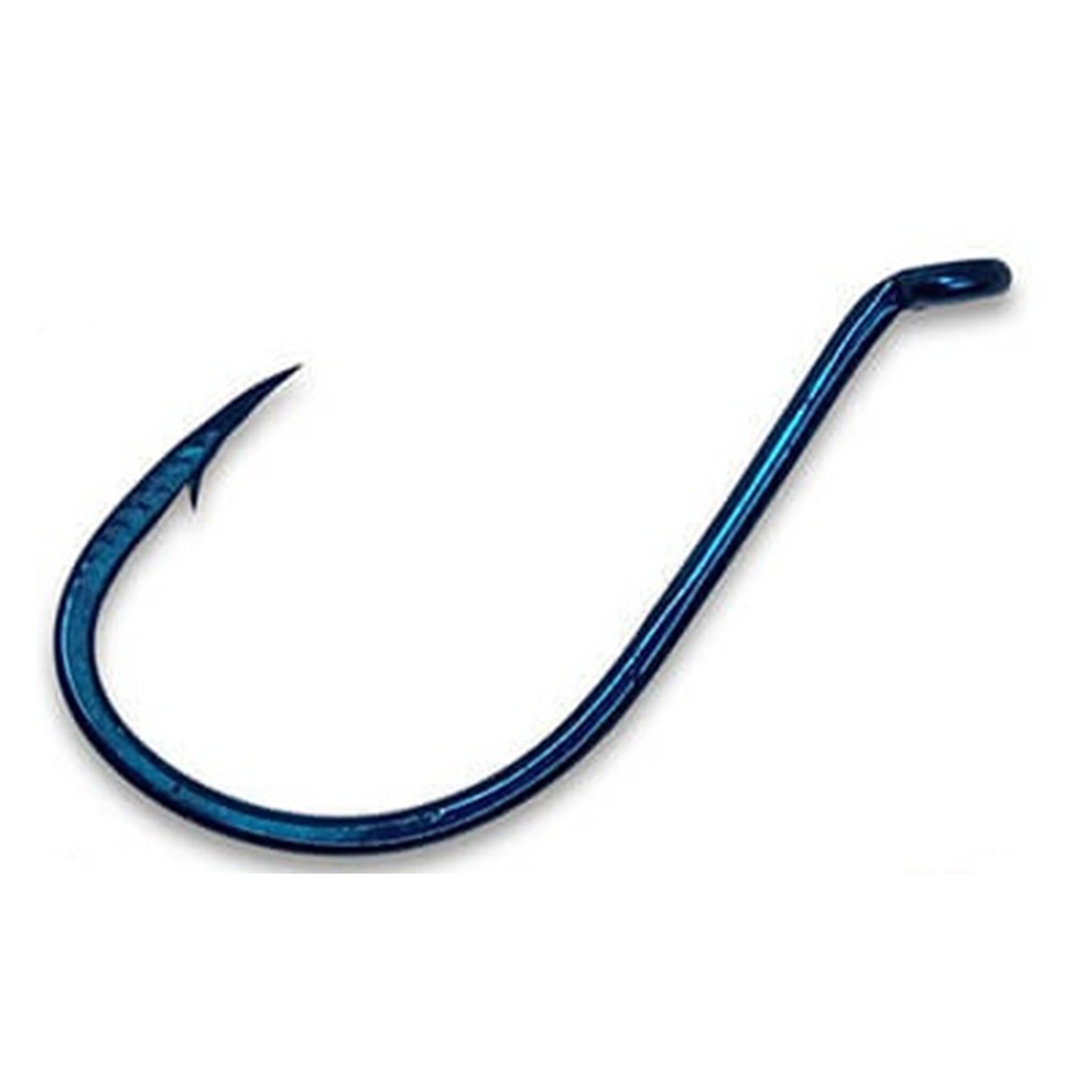 Gamakatsu Octopus Hook, Size 6, Barbed, Needle Ringed Eye, Blue, 10pk