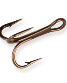 Classic Treble Hook, Size 1, Standard Ringed Eye, Bronze, 5pk