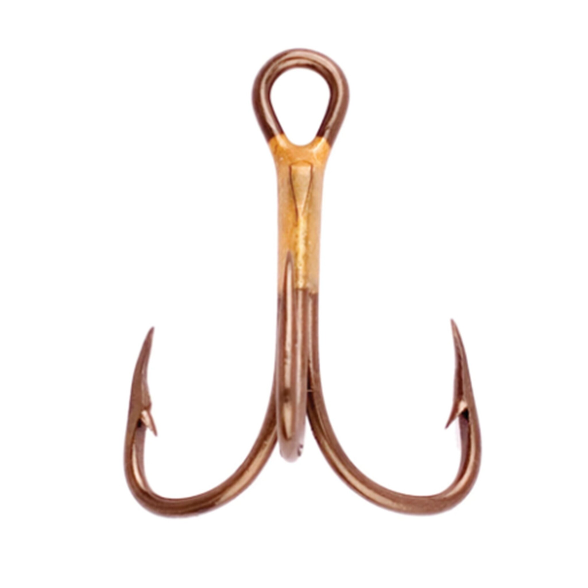 Eagle Claw 2x Strong Treble Hook, Regular S Point, Bronze, Size 10, 5pk