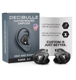 Decibullz Custom Molded Earplugs, 31dB, Remoldable