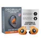 Decibullz Custom Molded Earplugs, 31dB, Remoldable