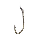 Eagle Claw Pro-V Bend Baitholder Snelled Hook, Size 1/0 2 Sliced Shank, Bronze, 6pk