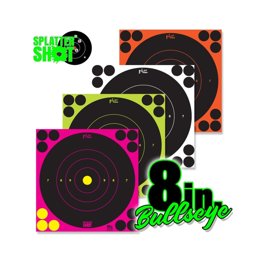 Pro-Shot Splatter Shot 8" Bullseye Target - Peel & Stick - 6pk