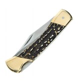 Uncle Henry Papa Bear Staglon 5" Lockback w/ Leather Sheath