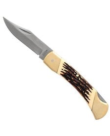 Papa Bear Staglon 5" Lockback w/ Leather Sheath