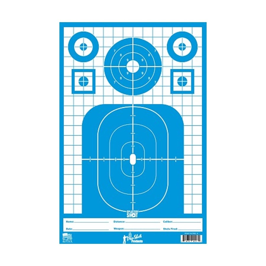 Pro-Shot Splatter Shot Tactical Precision Target - High Vis Blue - Tag Paper - 8PK