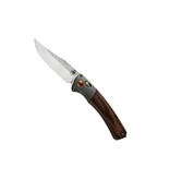 Benchmade Crooked River - Gray Aluminum & Wood - Clip-Point