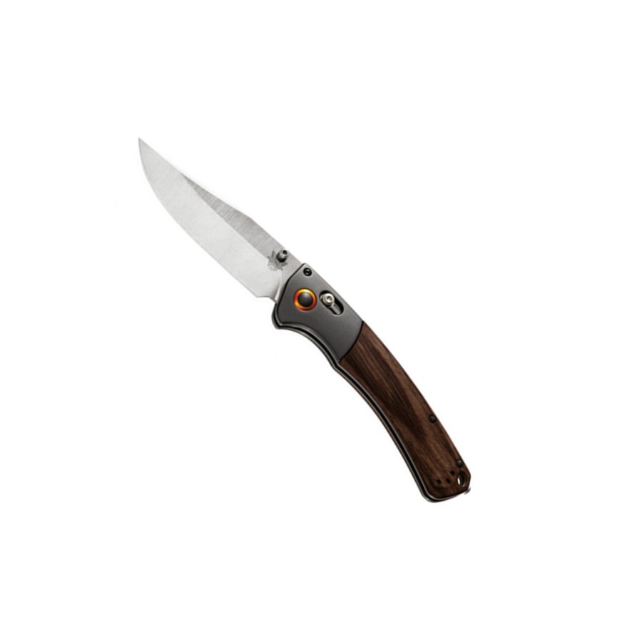 Benchmade Crooked River - Gray Aluminum & Wood - Clip-Point