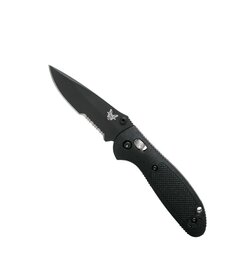 Mini Griptilian - Black Grivory - Serrated Drop Point