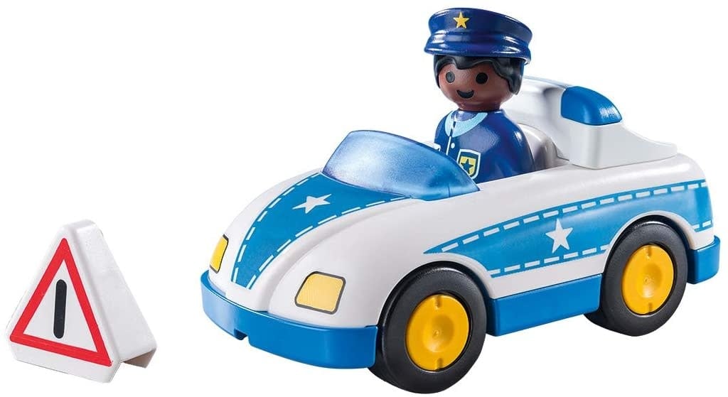 blue police car toy