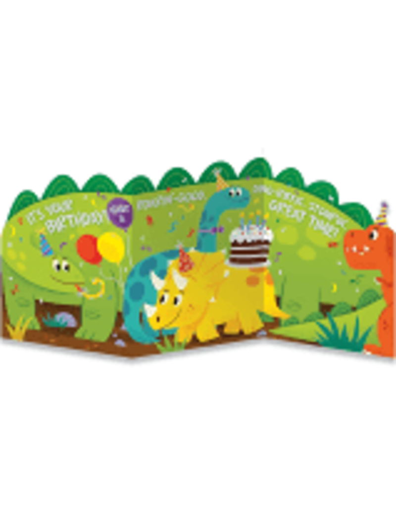 Peaceable Kingdom Dinosaur Tri-Fold Birthday Card