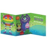 Peaceable Kingdom Happy Birthday Tri-Fold Monster Card