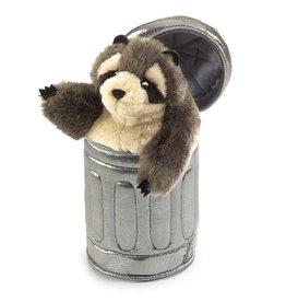 Folkmanis Raccoon in garbage can puppet